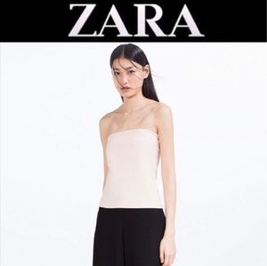 Zara BW Collection Peach Tube Top Size M NWT